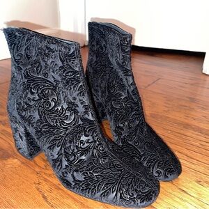 Stuart Weitzman Black Velvet Ankle Booties